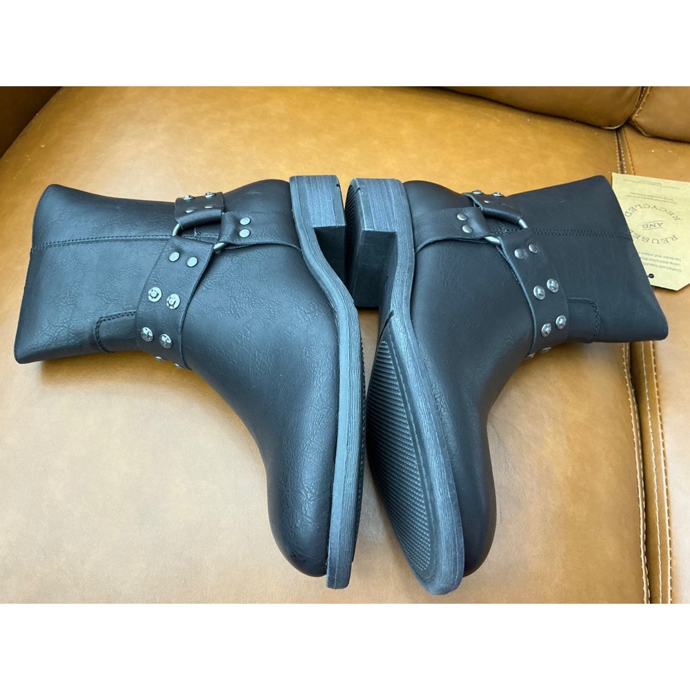 Frye and Co Conley Ankle Boots Womens 8.5 Black New Harness Studded Moto Z0742 - Picture 4 of 8